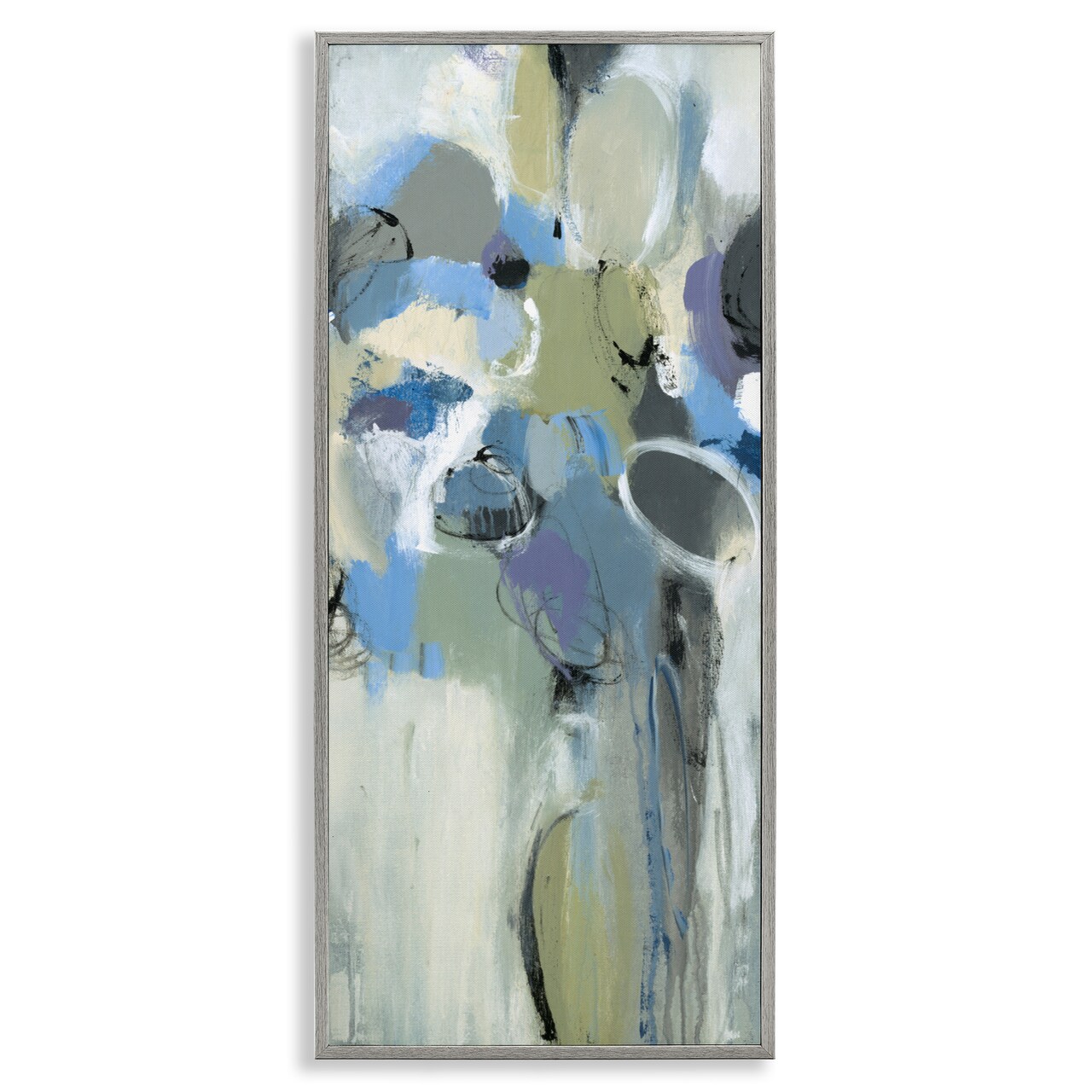 Stupell Industries Beige & Blue Abstraction Framed Giclee, design by Lisa Ridgers
